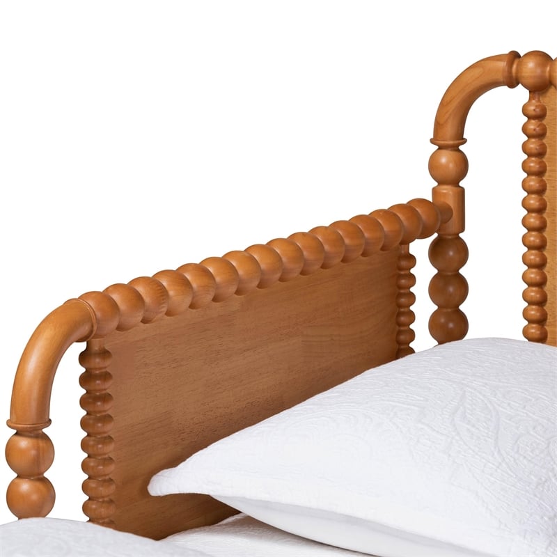 Baxton Studio Lucera Bobbin Twin To King Expandable Daybed Oak Brown