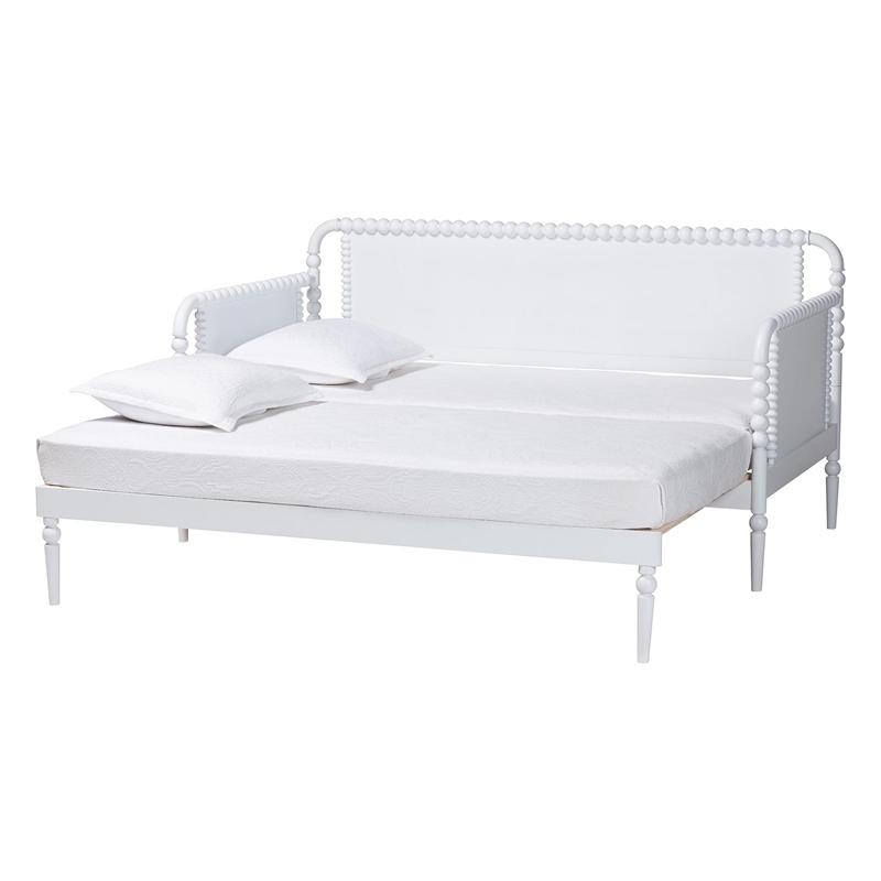 Baxton Studio Lucera Bobbin Twin To King Expandable Daybed White