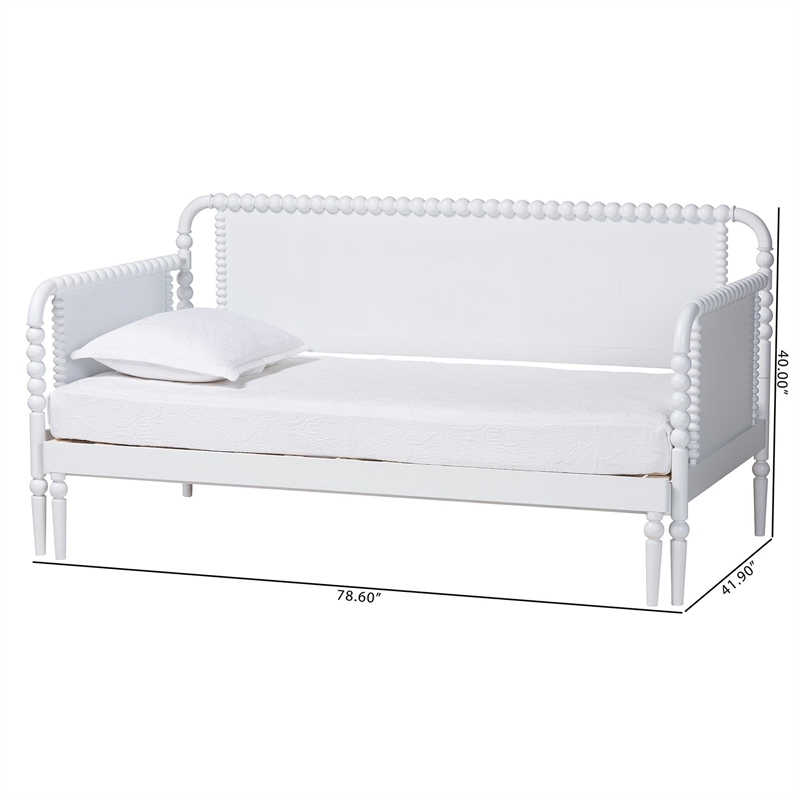 Baxton Studio Lucera Bobbin Twin To King Expandable Daybed White