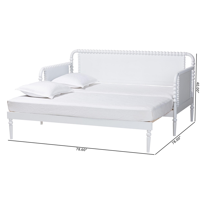 Baxton Studio Lucera Bobbin Twin To King Expandable Daybed White