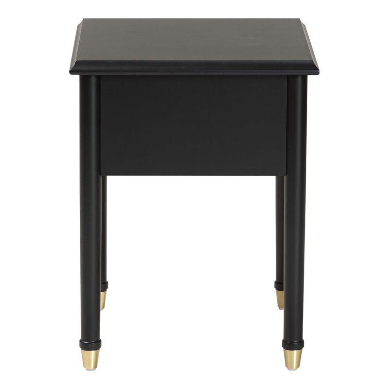 Baxton Studio Tamra Black Wood Nightstand with Pullout Shelf