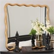 Baxton Studio Cassara Gold Scalloped Rectangular Wall Mirror