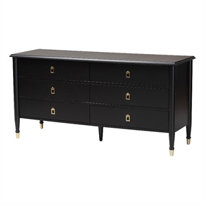 Baxton Studio Tamra Black Wood Dresser with Drawers