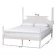 Baxton Studio Caliana Bobbin Four-Poster Platform Bed White Queen