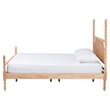 Baxton Studio Caliana Bobbin Four-Poster Platform Bed Natural Brown Queen