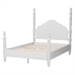 Baxton Studio Martino Four-Poster Platform Bed White Queen