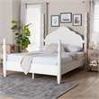 Baxton Studio Martino Four-Poster Platform Bed White King