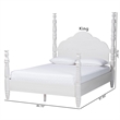 Baxton Studio Martino Four-Poster Platform Bed White King