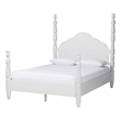 Baxton Studio Martino Four-Poster Platform Bed White King