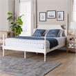 Baxton Studio Caliana Bobbin Four-Poster Platform Bed White King