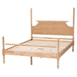 Baxton Studio Caliana Bobbin Four-Poster Platform Bed Natural Brown King