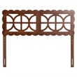 Baxton Studio Nansen Wood Headboard with Scalloped Frame Queen Walnut