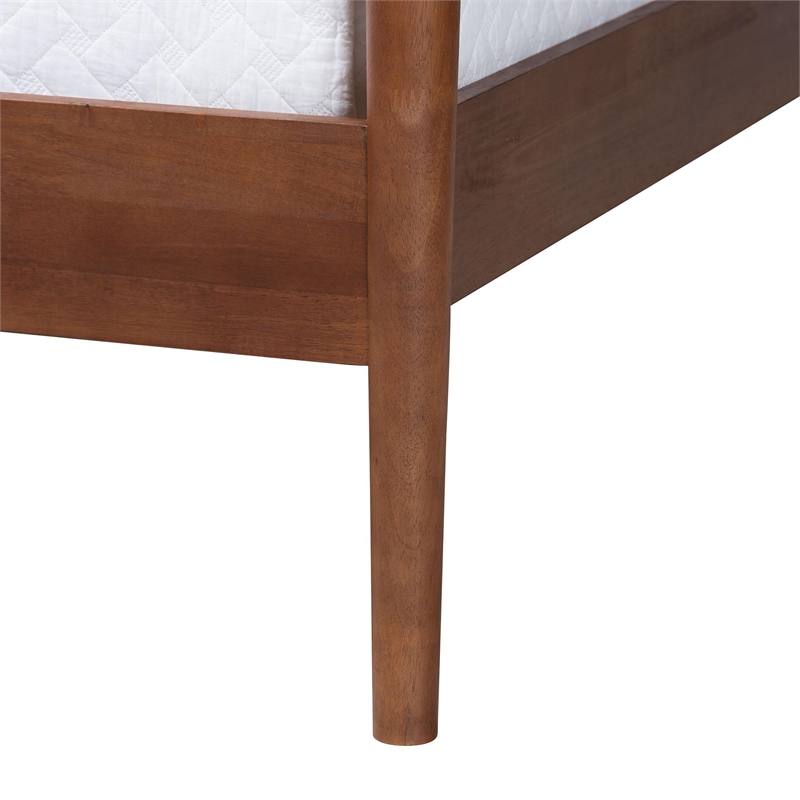 Baxton Studio Gianetta Wood Platform Bed Traditional Poster Bed Frame Queen