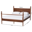 Baxton Studio Gianetta Wood Platform Bed Traditional Poster Bed Frame Queen