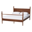 Baxton Studio Gianetta Wood Platform Bed Traditional Poster Bed Frame Queen