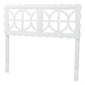 Baxton Studio Nansen Wood Headboard with Scalloped Frame Full White
