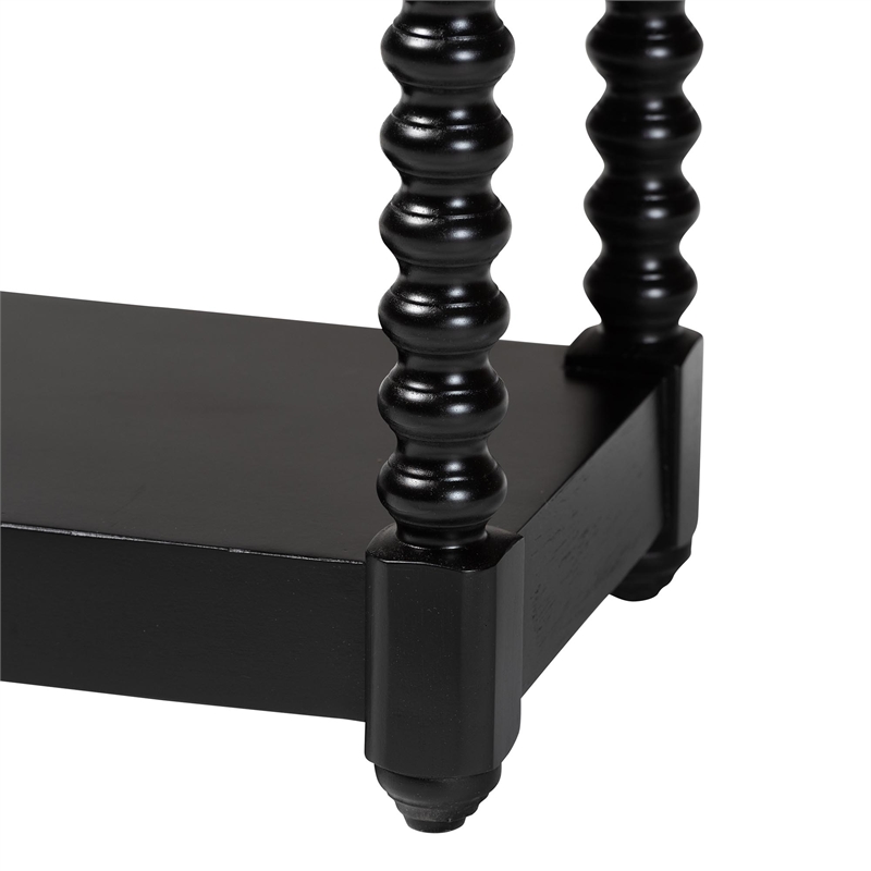 Baxton Studio Terentia Nightstand with Bobbin Legs 1-Drawer Black