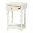 Baxton Studio Terentia Nightstand with Bobbin Legs 1-Drawer White