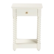 Baxton Studio Terentia Nightstand with Bobbin Legs 1-Drawer White