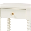 Baxton Studio Terentia Nightstand with Bobbin Legs 1-Drawer White