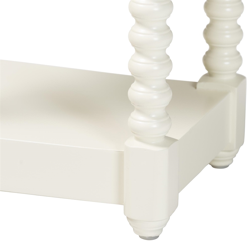 Baxton Studio Terentia Nightstand with Bobbin Legs 1-Drawer White