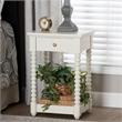 Baxton Studio Terentia Nightstand with Bobbin Legs 1-Drawer White
