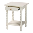 Baxton Studio Niklas Nightstand with Twisted Legs 1-Drawer White