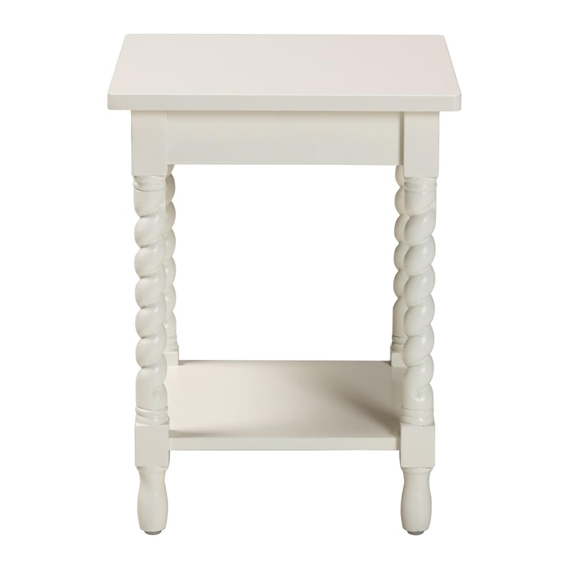 Baxton Studio Niklas Nightstand with Twisted Legs 1-Drawer White