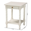 Baxton Studio Niklas Nightstand with Twisted Legs 1-Drawer White