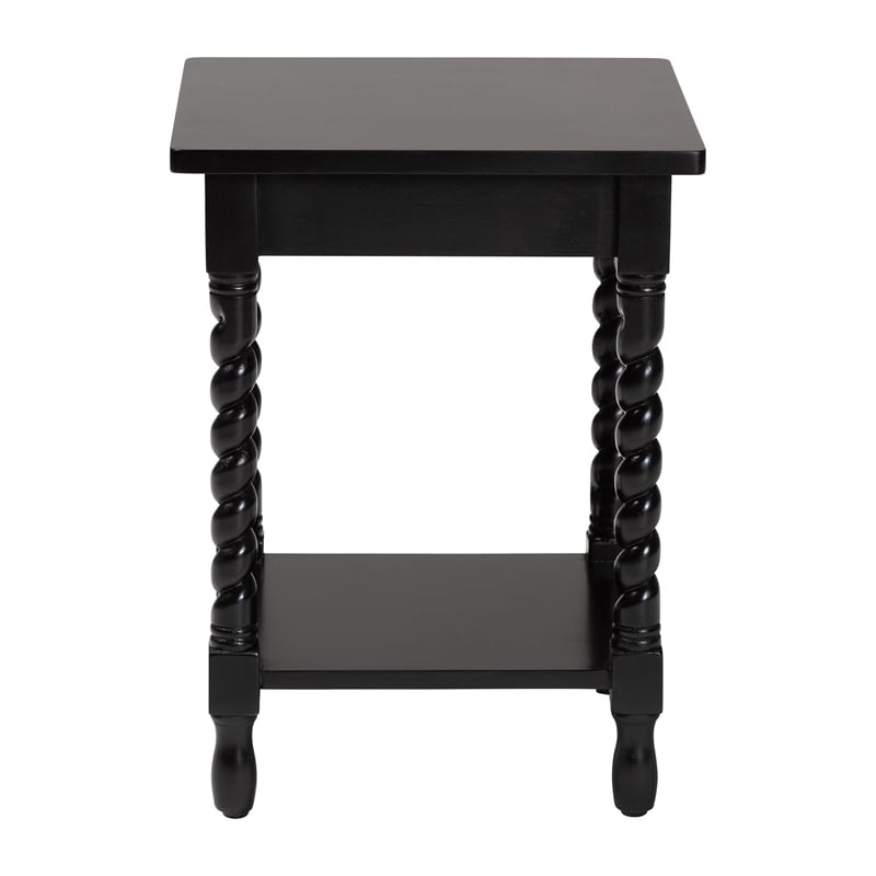 Baxton Studio Niklas Nightstand with Twisted Legs 1-Drawer Black