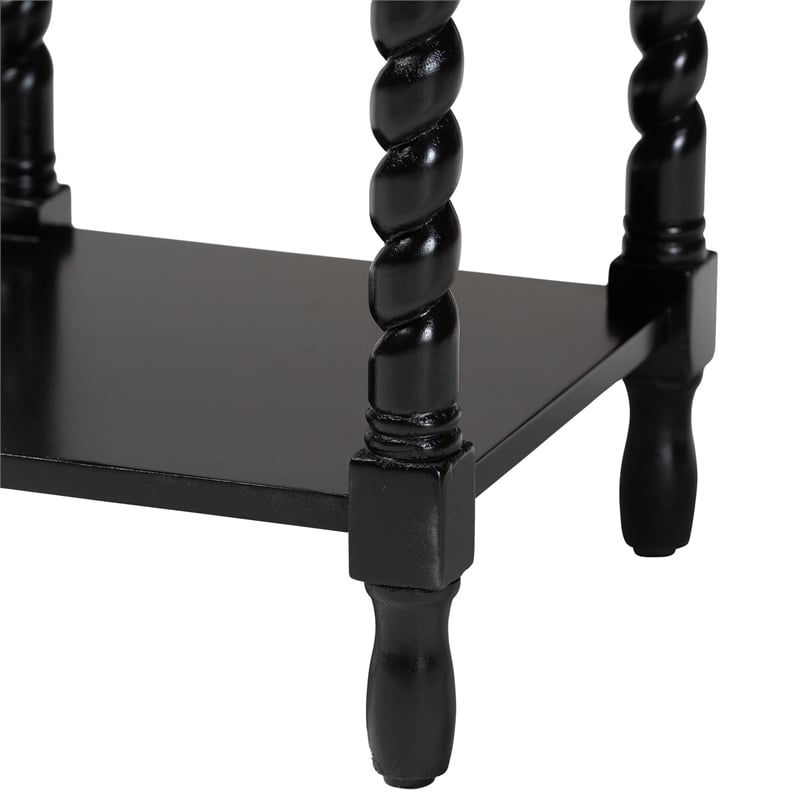 Baxton Studio Niklas Nightstand with Twisted Legs 1-Drawer Black