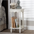 Baxton Studio Sally Round Nightstand with Bamboo Inspired Legs White
