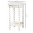 Baxton Studio Sally Round Nightstand with Bamboo Inspired Legs White