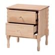 Baxton Studio Laurent Nightstand 2-Drawer Bedside Table with Bamboo
