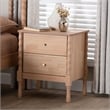 Baxton Studio Laurent Nightstand 2-Drawer Bedside Table with Bamboo