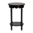 Baxton Studio Sally Round Nightstand with Bamboo Inspired Legs Black