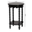 Baxton Studio Sally Round Nightstand with Bamboo Inspired Legs Black