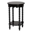 Baxton Studio Sally Round Nightstand with Bamboo Inspired Legs Black