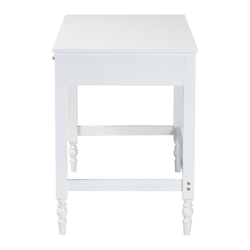Baxton Studio Roni Writing Desk with Drawers Modern Cottage Style Desk White