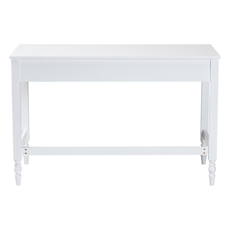Baxton Studio Roni Writing Desk with Drawers Modern Cottage Style Desk White