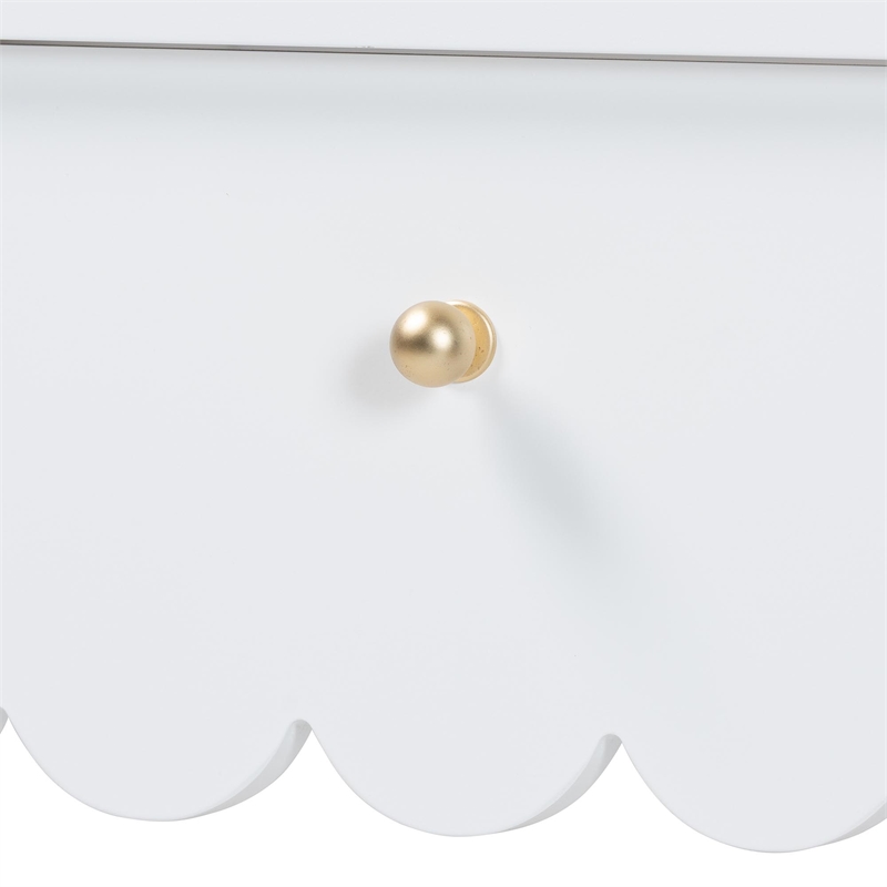 Baxton Studio Roni Writing Desk with Drawers Modern Cottage Style Desk White