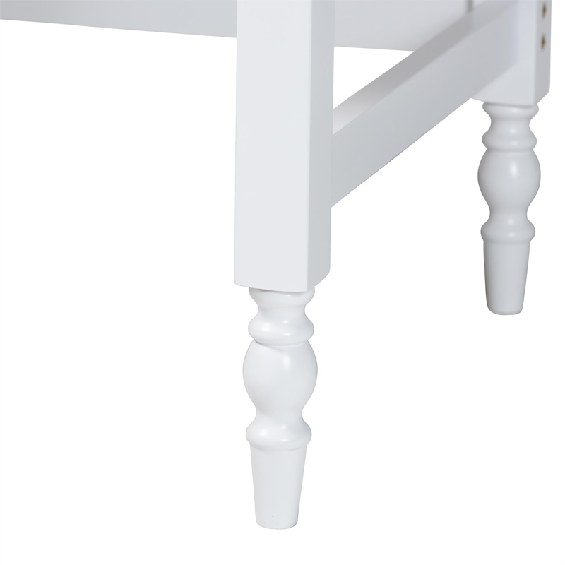 Baxton Studio Roni Writing Desk with Drawers Modern Cottage Style Desk White