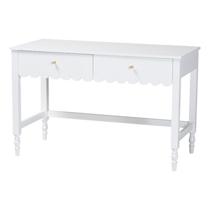 Baxton Studio Roni Writing Desk with Drawers Modern Cottage Style Desk White