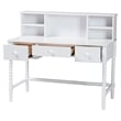 Baxton Studio Archwood Writing Desk with Hutch 3-Drawer Wood Desk White
