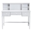 Baxton Studio Archwood Writing Desk with Hutch 3-Drawer Wood Desk White