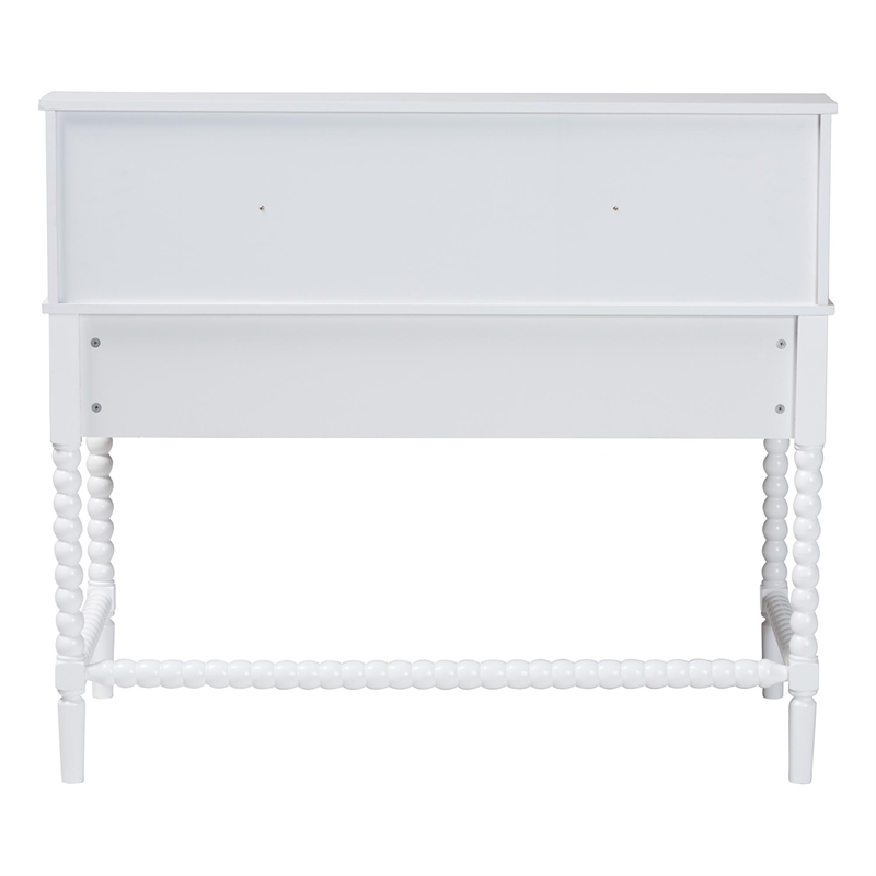 Baxton Studio Archwood Writing Desk with Hutch 3-Drawer Wood Desk White
