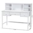 Baxton Studio Archwood Writing Desk with Hutch 3-Drawer Wood Desk White