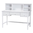Baxton Studio Archwood Writing Desk with Hutch 3-Drawer Wood Desk White