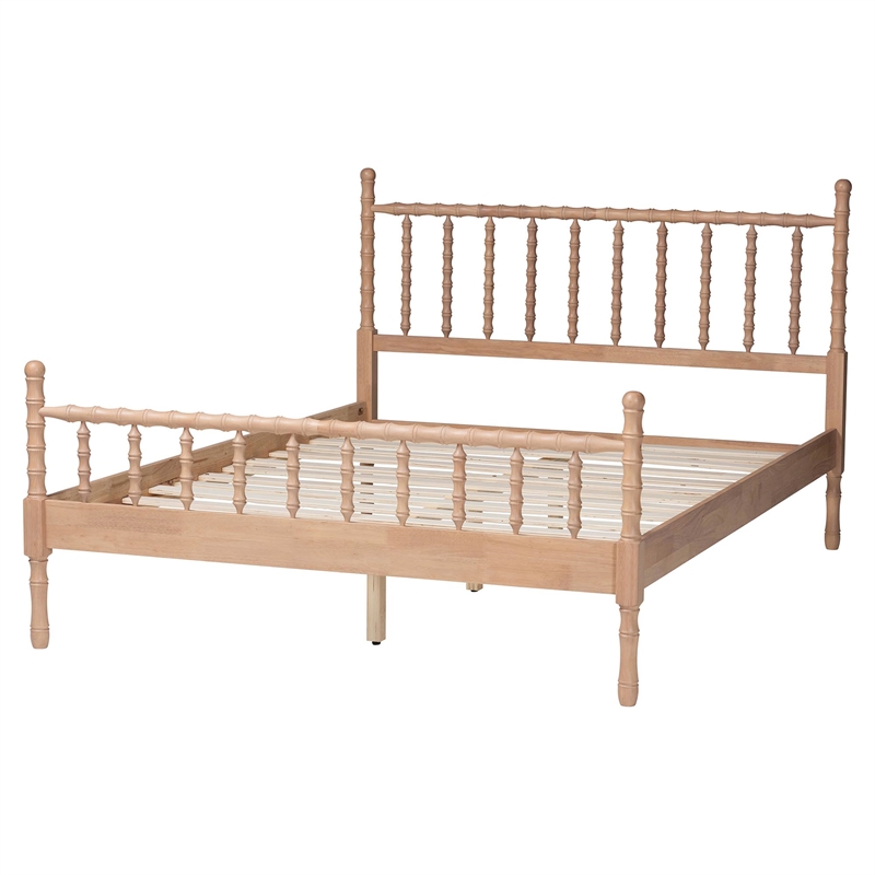 Baxton Studio Laurent Platform Bed Spindle Bed Frame Queen