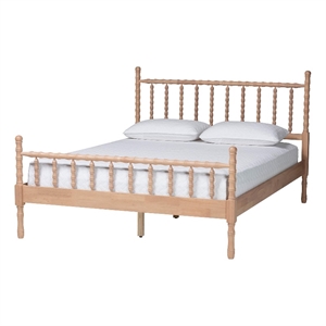 Baxton Studio Laurent Platform Bed Spindle Bed Frame Queen